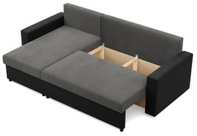 Rohová rozkladacia sedacia súprava LUNA Sivá/čierna II