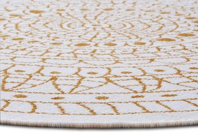 Hanse Home, Kusový koberec Twin-Wendeteppiche 105797 Ochre kruh – na von aj na doma, 200x200 (priemer) kruh, žltá, chodba / predsieň