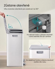 Odpadkový koš s víkem JORDAN 2x30 L bílý II