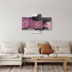 Obraz - Ružovo-čierna abstrakcia (90x60 cm)