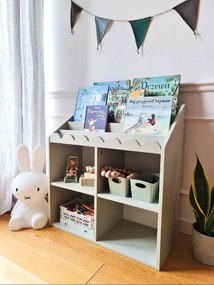 Bellamy Detská knižnica BOOK NOOK SAGE 71x76 cm, svetlozelená
