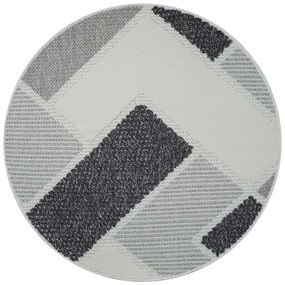 Dekorstudio Moderný okrúhly koberec LINDO 8877 - sivý Priemer koberca: 120cm