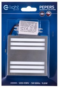 Schodiskové LED svietidlo Pepers, 1x LED 0,6w, 6500k, s
