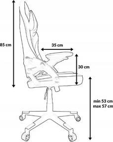 Herní židle KG106 černo-bílo-červená