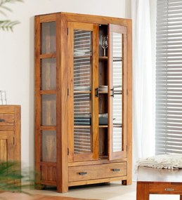furniture-nabytek.cz - Drevená vitrína z masívu palisander 100x45x180