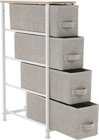 Komoda s látkovými zásuvkami OFELIA, biela