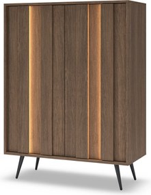 Vysoká komoda Flaro 93 cm s osvetlením - dub dunin