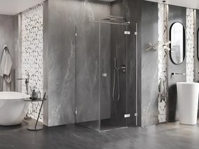 Mexen Lunar T, sklopný sprchový kút pravý 110 x 110 cm, 8mm číre sklo, chrómový profil, 834T-110-110-01-00-P