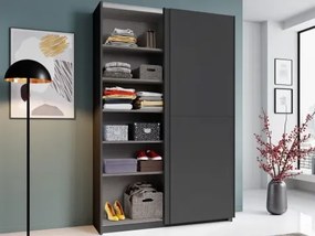 Šatníková skriňa Fast, grafitovo šedá%