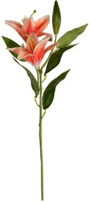 Umelá kvetina Ľalia veľkokvetá oranžová, dva kvety a púčik, v. 84 cm