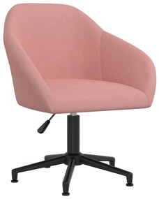 vidaXL Otočná jedálenská stolička ružová zamatová