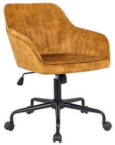 Dizajnová kancelárska stolička Esmeralda horčicový zamat