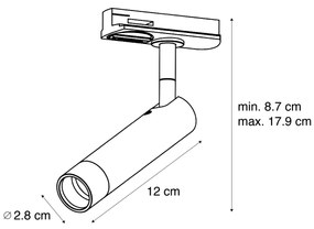 Moderný reflektor béžový s bielou farbou pre 1-fázový koľajnicový systém - Iconic Ivy