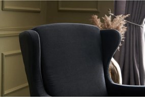 Tmavosivé kreslo ušiak Lola Brejer – Artie