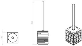 Gedy Gedy, QUADROTTO WC kefa na postavenie, biela, QU3302