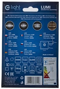 Schodiskové LED svietidlo Lumi, 1x LED 0,6w, 4000k, s