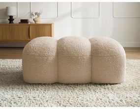 Béžová podnožka z textílie buklé Hippolyte – Bobochic Paris