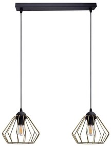 HEXE Luster na lanku CEED GOLD 2xE27/60W/230V čierna/zlatá HX0243