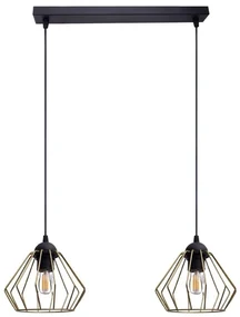 HEXE Luster na lanku CEED GOLD 2xE27/60W/230V čierna/zlatá HX0243
