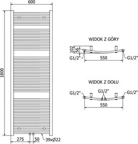Mexen Ares, elektrické vykurovacie teleso 1800 x 600 mm, 900 W, biela, W102-1800-600-2900-20
