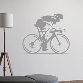 Veselá Stena Samolepka Cestný cyklista Farba: šedá, Veľkosť: 100 x 86 cm