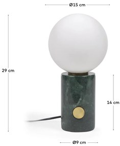Zelená stolová lampa so skleneným tienidlom (výška 29 cm) Lonela - Kave Home