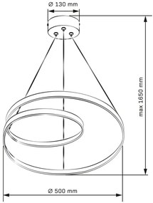 LED Luster na lanku ZEFIRA LED/40W/230V 4000K pr. 50 cm chróm