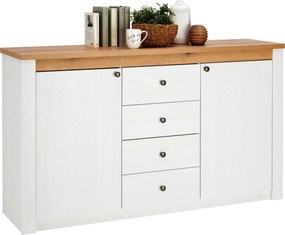 XXXLutz KOMODA, farba duba, farba smrekovca, biela, 155/90,5/42,5 cm Landscape - Komody - 001803069142