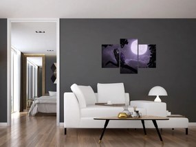 Obraz - Nočná sova, fialová (90x60 cm)