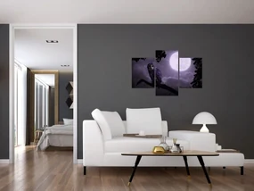 Obraz - Nočná sova, fialová (90x60 cm)
