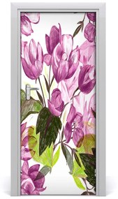 Samolepiace fototapety na dvere fialové kvety 75x205 cm