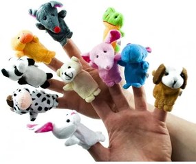 Plyšové bábky na prsty - zvieratká