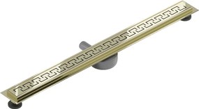 Mexen Flat 360°, nerezový sprchový žľab vzor M15 90 cm, zlatá lesklá, 1524090-40