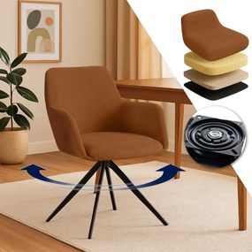 Jedálenská stolička Olema látka cord - oranžová