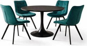 Jedálenský set 4x stolička + stôl 100 cm AVENBERG AQUAMARINE