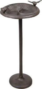 Hnedé liatinové náustok/krmítko pre vtáčiky na vysokej nohe - 23*25*52 cm