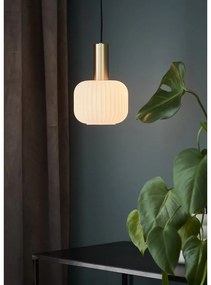 Čierne/v zlatej farbe závesné svietidlo so skleneným tienidlom Sober – Markslöjd