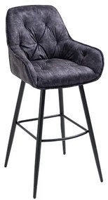 Dizajnová barová stolička Garold sivý zamat