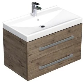 Kúpeľňová skrinka s umývadlom SAT Cube Way 80x53x46 cm dub Wellington mat CUBE46802DWVER, 1 ks