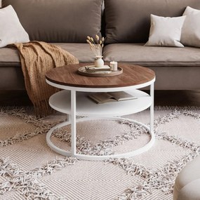 KONFERENČNÝ STOLÍK LEONARDO S POLICOU DUB STIRLING + BIELY