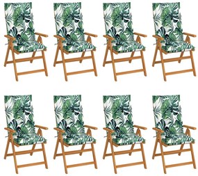 Sklápacie záhradné stoličky s podložkami 8 ks tíkový masív 3072568