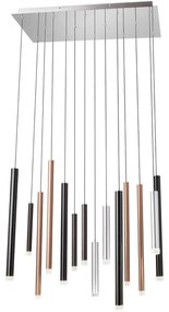Redo 01-2057 - LED Luster na lanku MADISON 14xLED/4W/230V lesklý chróm/čierna/meď