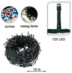 LED reťaz vo voliteľnej veľkosti - s 120 ks LED teplá biela