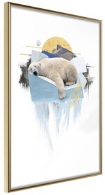 Artgeist Plagát - Polar Bear [Poster] Veľkosť: 20x30, Verzia: Zlatý rám