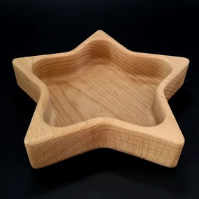 AMADEA Drevená miska v tvare hviezdy, masívne drevo, rozmer 21x21x4, 5 cm