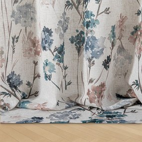 Svetlomodrý/krémovobiely záves 135x250 cm Flosi – Restilo