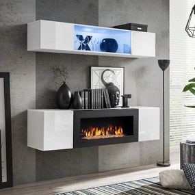 Obývacia stena + Biokrb Fly N3 + sklo biela