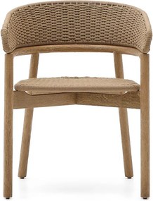 Drevená záhradná stolička v prírodnej farbe Arinella – Kave Home