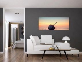 Obraz - Stroskotaná loď (120x50 cm)