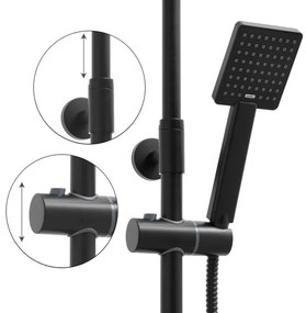 Sprchová termostatická súprava FLOW - čierna - hlavica 20x20 cm